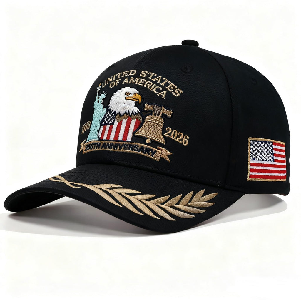 250 Anniversary USA Hat 250Th Patriotic Hats 1776-2026 Adjustable Embroidered Ba