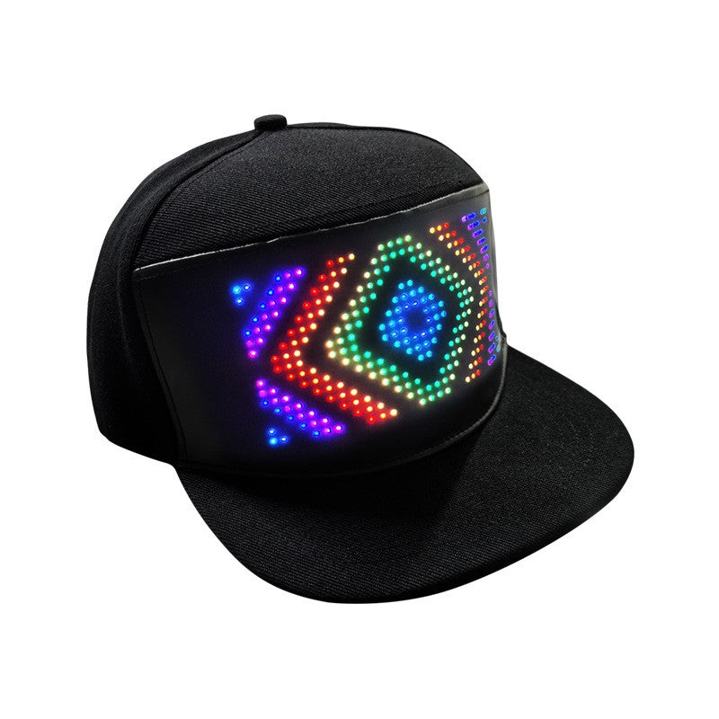 LED Luminous Hip-hop Hat Baseball Cap Headwear Cosplay Prop Headpiece Party Gift